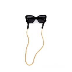 Corrente para Óculos Dii Collection Cor Preta com Dourada