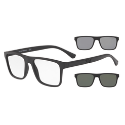 Armação de Óculos de Grau com Clipon Masculino Emporio Armani EA4115 Cor Preto Fosco