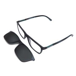 Armação de Óculos de Grau com Clipon Masculino Emporio Armani Retangular EA4160 Cor Preto Fosco