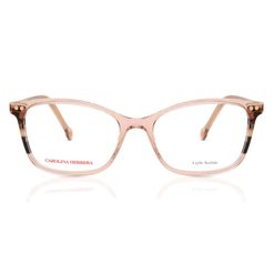 Armação de Óculos de Grau Feminina Carolina Herrera Retangular Her 246 L93 Cor Rosa Transparente e Tartaruga