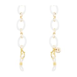 Corrente para Óculos Dii Collection Cor Branca com Dourada