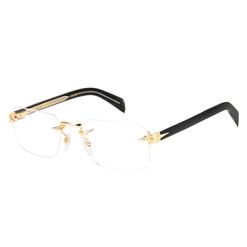 Armação de Óculos de Grau Masculino David Beckham Retangular DB 7116 RHL Cor Dourado e Preto