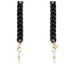 Corrente para Óculos Dii Collection Cor Preta com Dourada