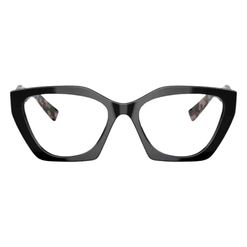 Armação de Óculos de Grau Feminina Prada Gatinho PR 09YV Cor Preto e Tartaruga Rosa