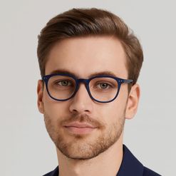 Armação de Óculos de Grau Masculino Dii Collection DII 2010M Oval Cor Azul