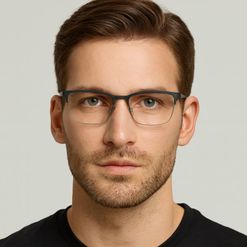 Armação de Óculos de Grau Masculino Dii Collection DII 2015M Retangular Cor Cinza