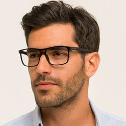 Armação de Óculos de Grau Masculino Dii Collection 2 9007 ECO Quadrado Cor Preto