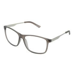 Armação de Óculos de Grau Masculino Dii Collection 2 9009 ECO Retangular Cor Cinza Cristal com Prata