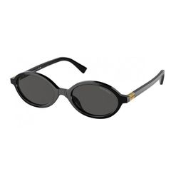 Óculos de Sol Feminino Miu Miu Oval MU 04ZS Cor Preto