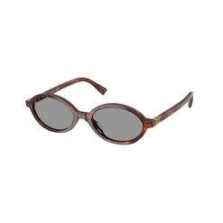 Óculos de Sol Feminino Miu Miu Oval MU 04ZS Cor Havana