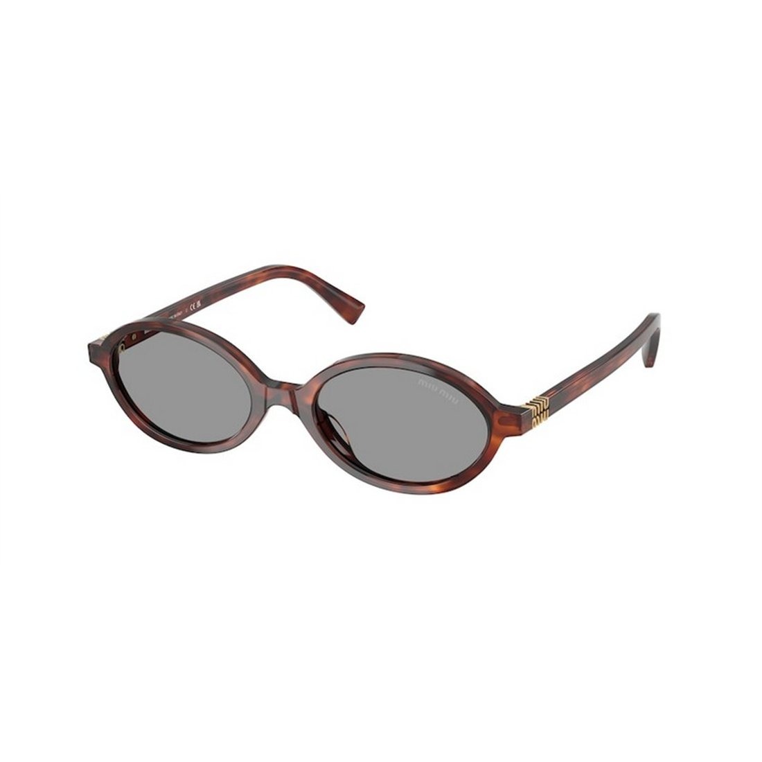 Óculos de Sol Feminino Miu Miu Oval MU 04ZS Cor Havana - Óticas