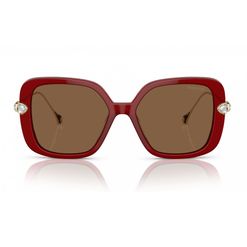 Óculos de Sol Feminino Swarovski Quadrado SK6011 Cor Vermelho