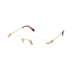 Armação de Óculos de Grau Feminina Miu Miu Oval MU 53WV Cor Dourado