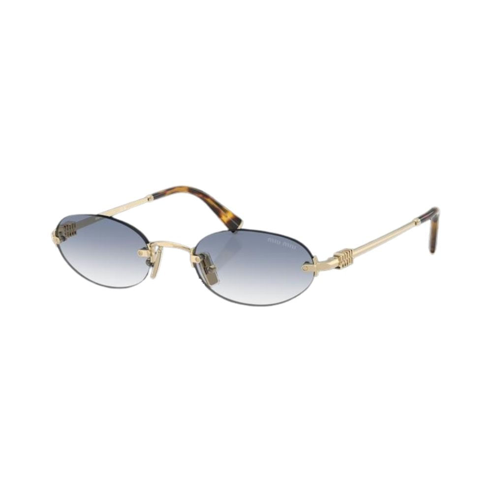 Óculos de Sol Unissex Miu Miu Oval MU A54S Cor Dourado - Óticas