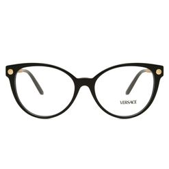 Armação de Óculos de Grau Feminina Versace Oval VE3353 Cor Preto