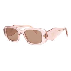 Óculos de Sol Feminino Prada Retangular PR 17WS Cor 2024 Cor Pêssego Transparente