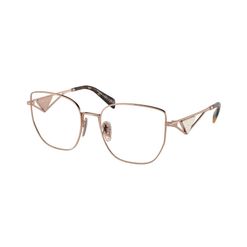 Armação de Óculos de Grau Feminina Prada Gatinho PR A54VD Cor Ouro Rosé