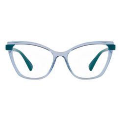 Armação de Óculos de Grau Feminina Grazi Gatinho GZ3121 Cor Azul Translúcido