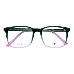 Armação para Óculos de Grau Feminino DNZ 1 4007 Degradê Verde Escuro com Rosa Translúcido